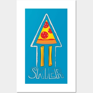 Pizza - French Fry - Skier Posters and Art